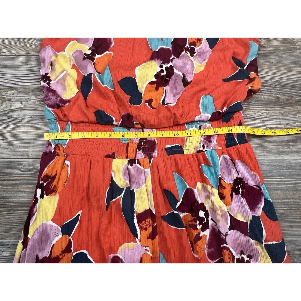 NWT Maurice’s Orange Floral Print Halter Top Sharkbite Hem‎ Maxi Dress Size MED - Picture 11 of 16